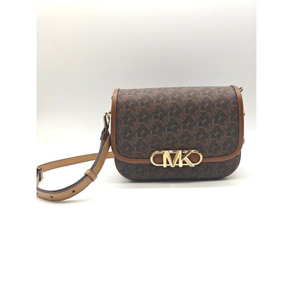MICHAEL KORS Parker logo monogram faux-leather small crossbody - Brown(Modified) - Picture 2 of 12